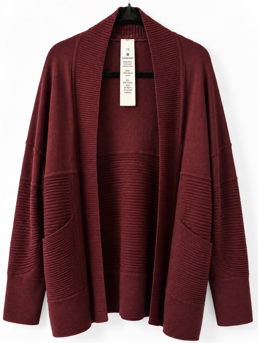 Lululemon Sit In Lotus Wrap II Merino Wool Cardigan Size 10